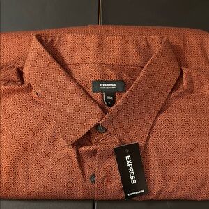 Express Men's Rust pattern dress shirt